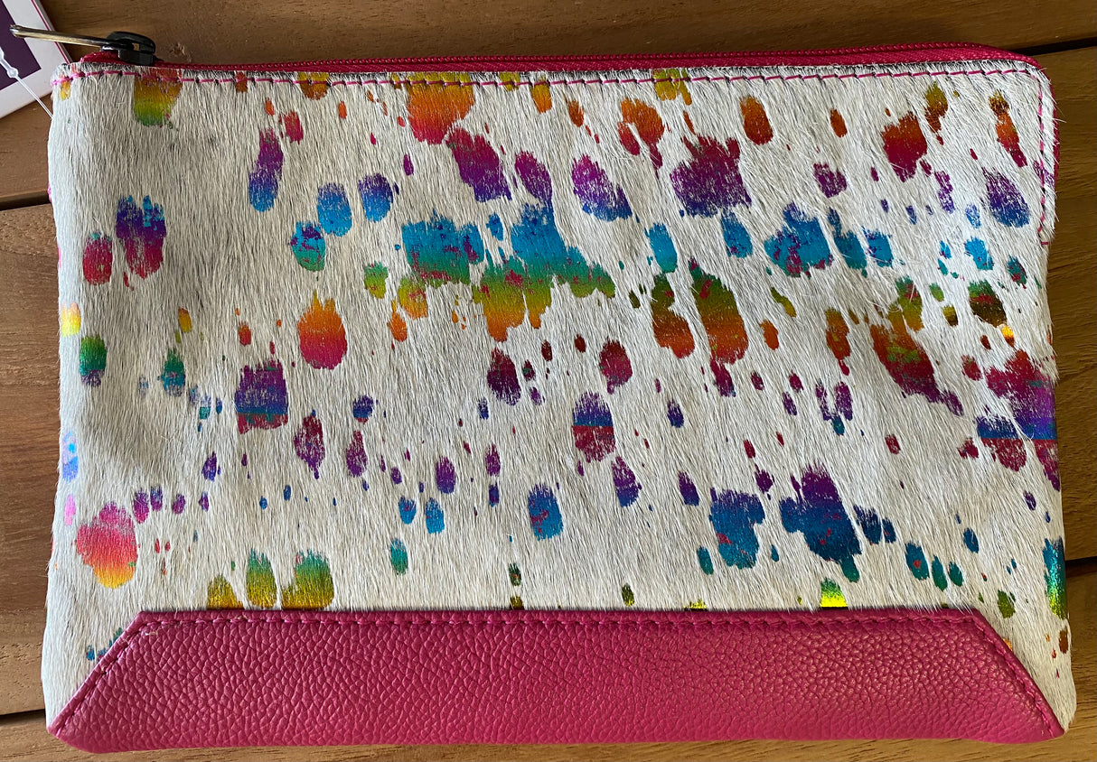 The Design Edge Cow Hide Detroit Zip Clutch