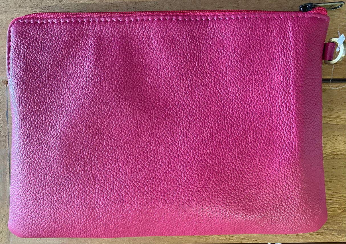 The Design Edge Cow Hide Detroit Zip Clutch