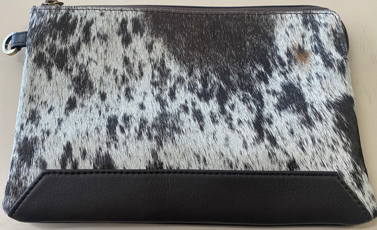 The Design Edge Cow Hide Detroit Zip Clutch