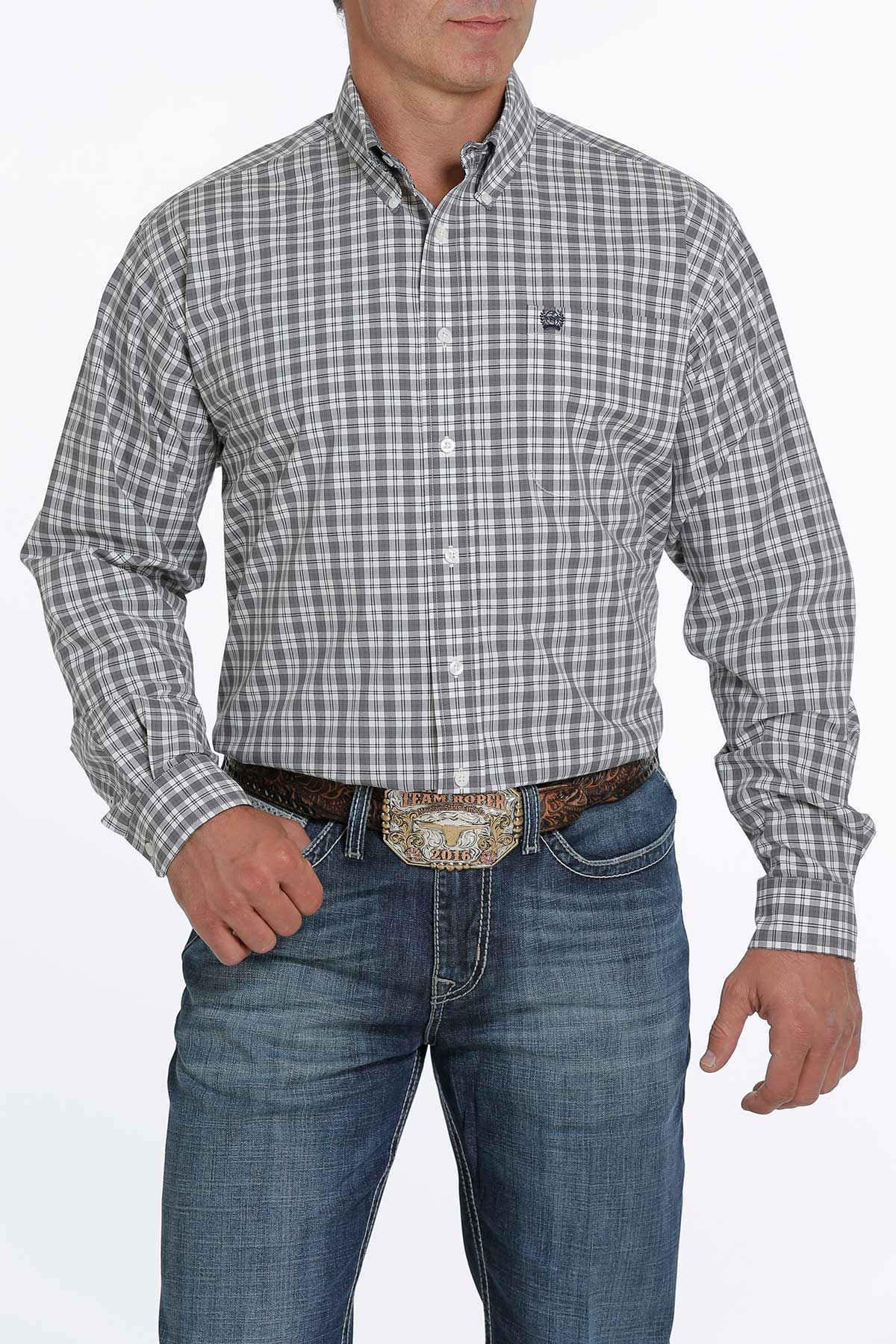 Cinch Men's Plaid Long Sleeve Western Shirt