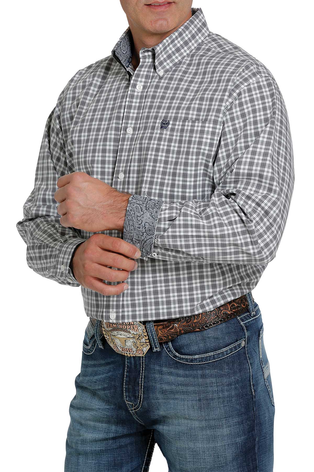 Cinch Men's Plaid Long Sleeve Western Shirt