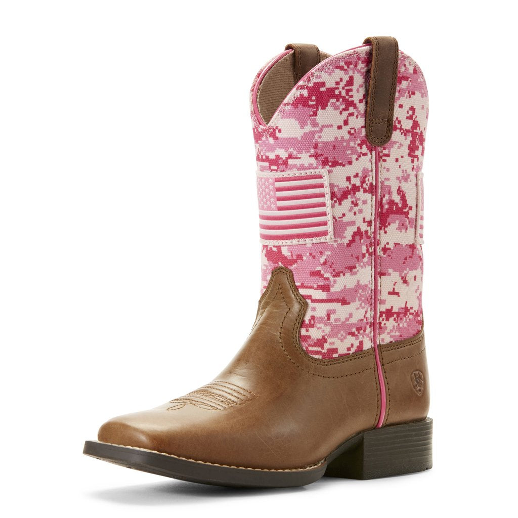 Ariat Girls Patriot Boots Buff Sand Pink Camo Lemmons Store