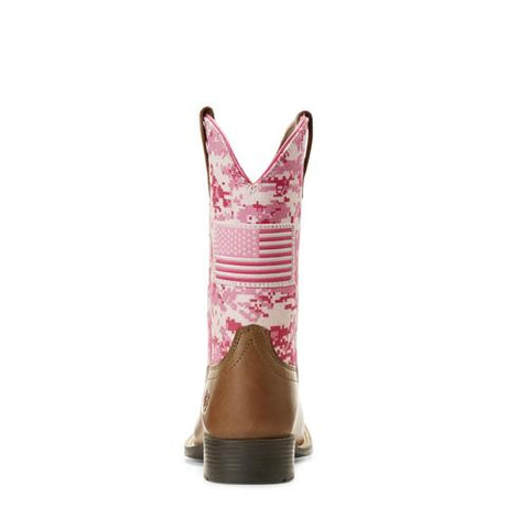 Ariat Girls Patriot Boots Buff Sand/Pink Camo