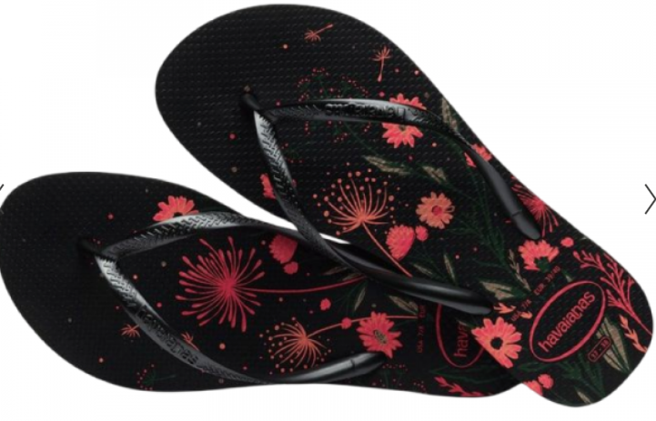 Havaianas Ladies Slim Organic Thong-Preto Rosa