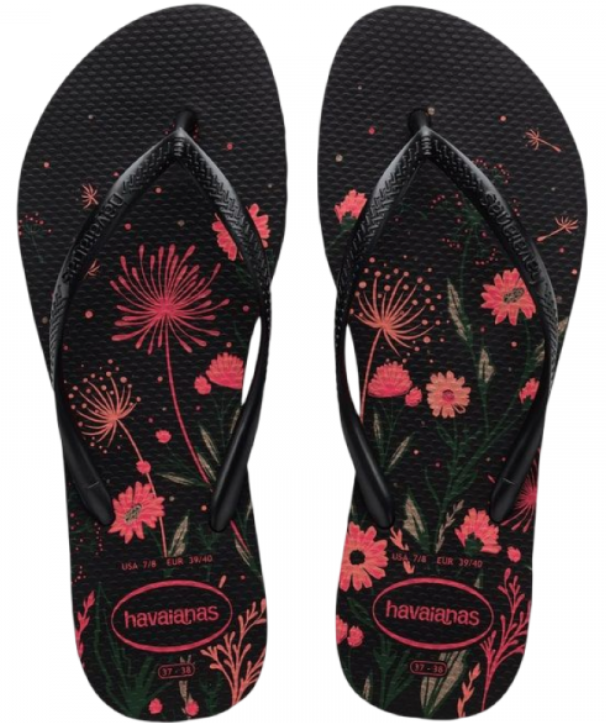 Havaianas Ladies Slim Organic Thong-Preto Rosa