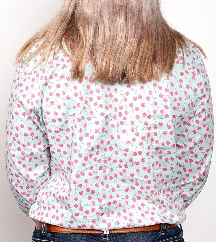 Just Country Girls Georgie Shirt-Mint Cherry