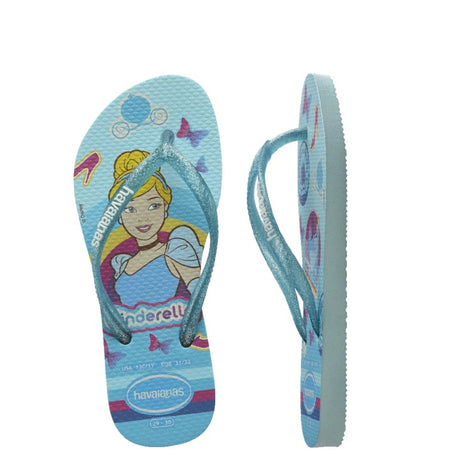 Havaianas Girls Slim Princess Thongs-Sky Blue