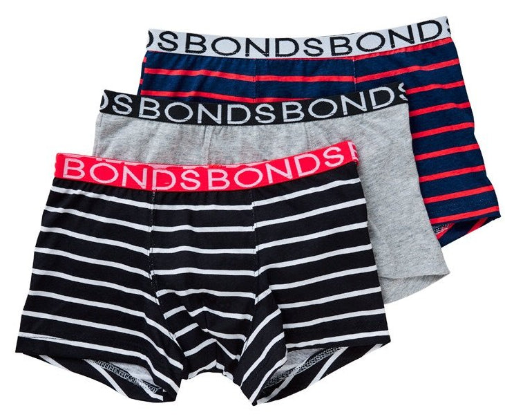 Bonds Boys Trunks 3 PACK