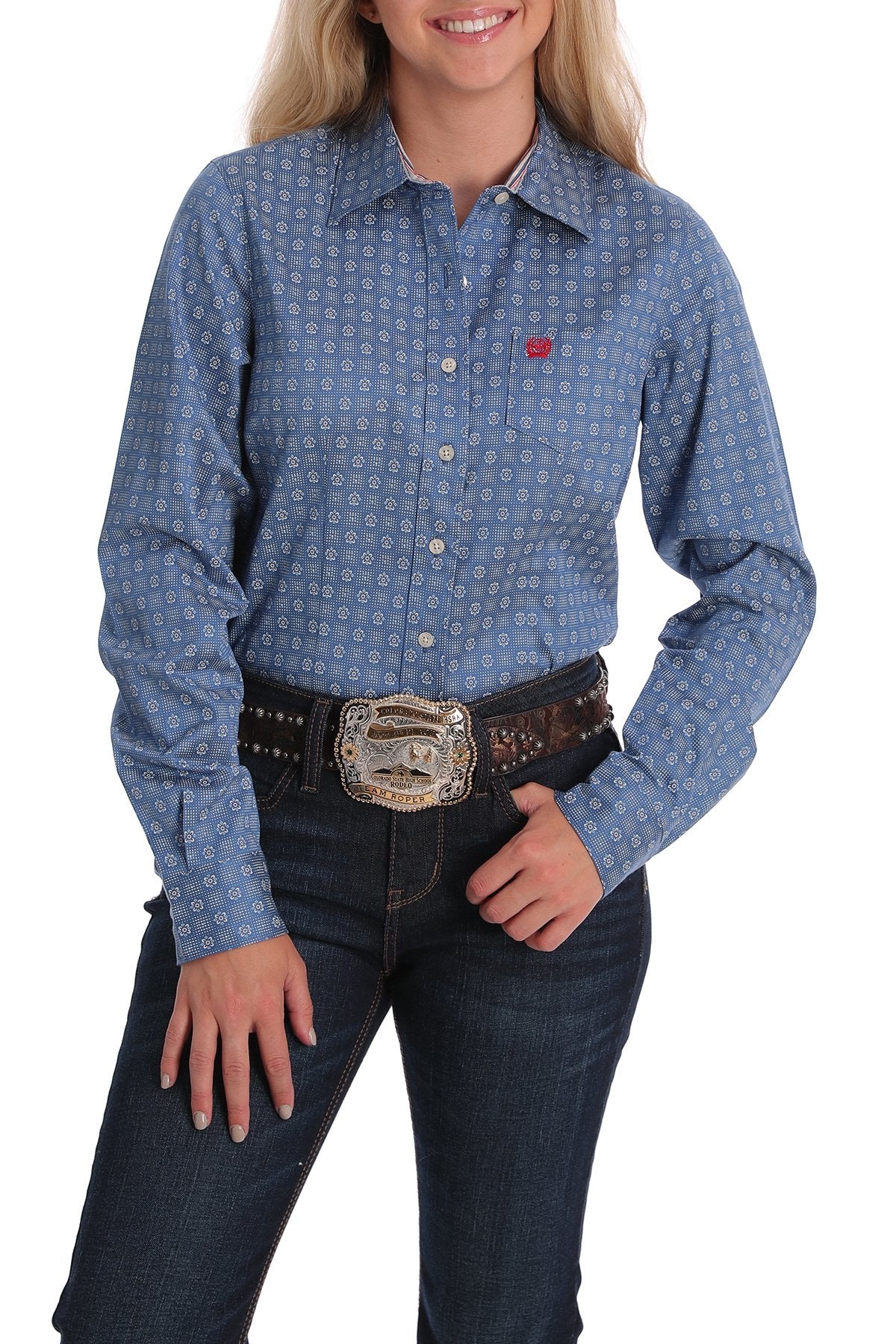 Cinch Ladies Corn Flower Blue Shirt