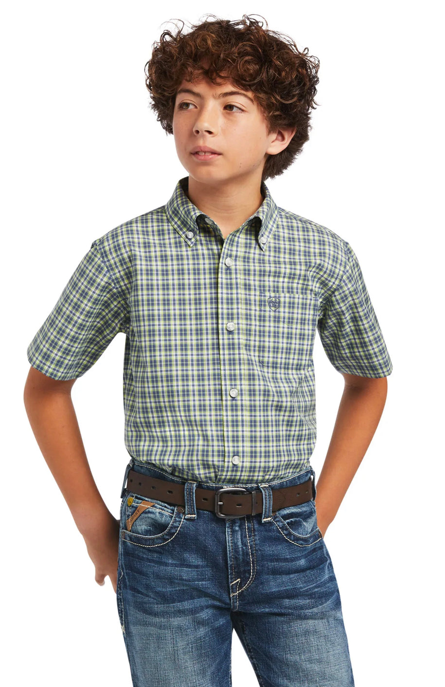 Ariat Boys Pro Barrett Classic Green Glow S/S Shirt