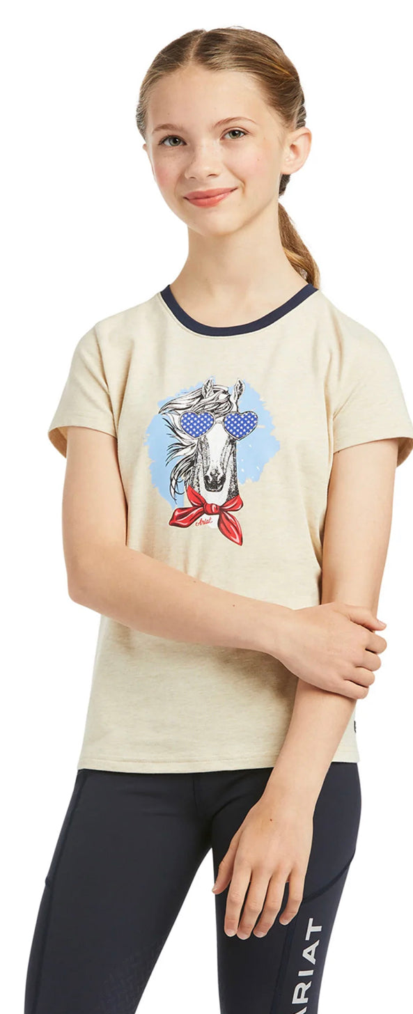 Ariat Girls Fabulouse T-Shirt in Oatmeal Heather