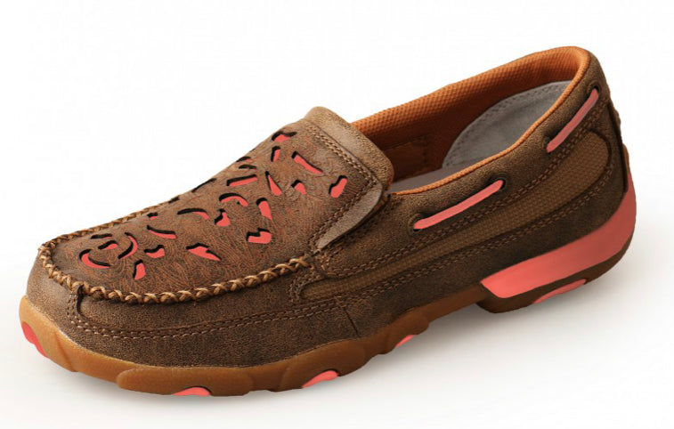 Twisted X Coral Cut out Bomber Slip On