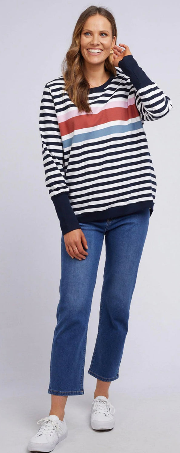 Elm Kayla Crew Navy / White Stripe