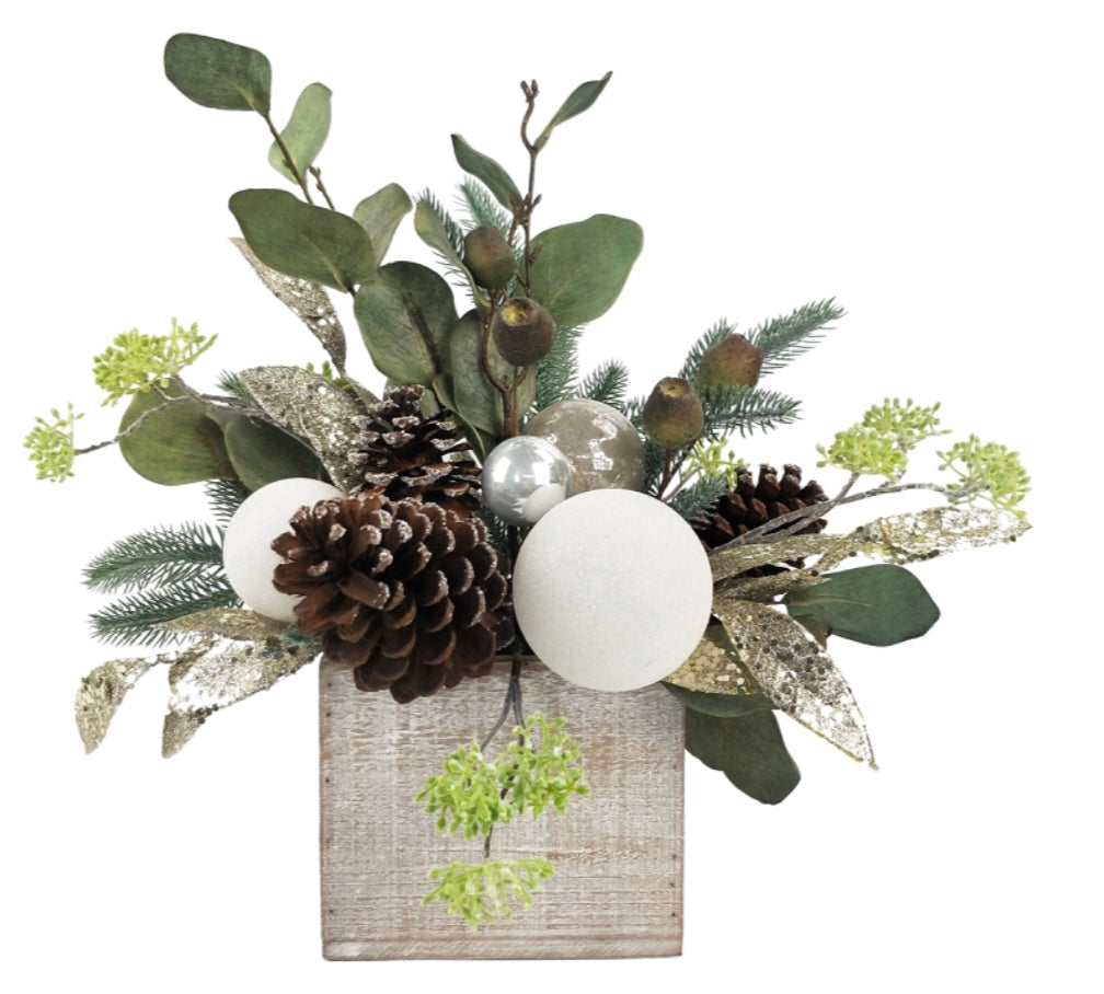 Eucalyptus Center Piece Gold 38cm