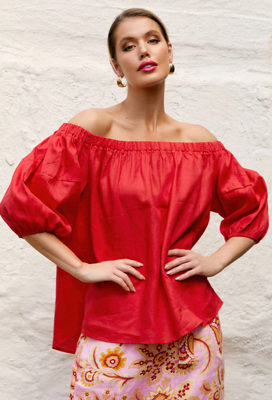 Adorne Ladies Elliot Linen Top