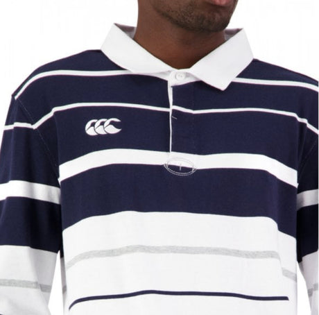 Canterbury Mens Striped Rugby ( Navy, White, Grey)