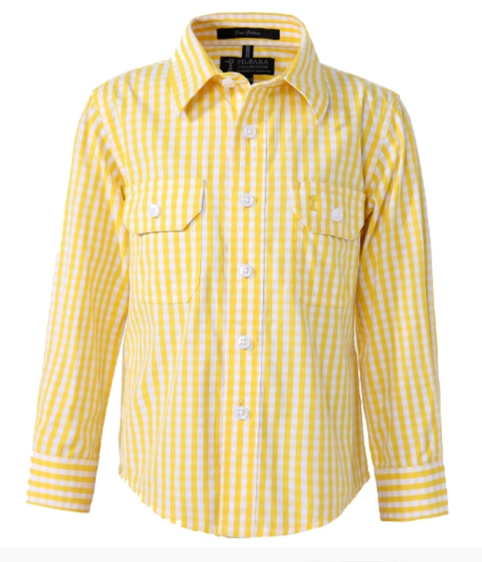 Pilbara Kids Check Long Sleeve Shirts