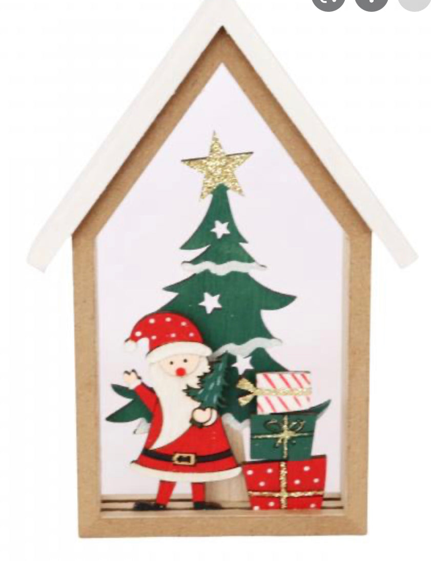 Santa With Presents in a House decorations