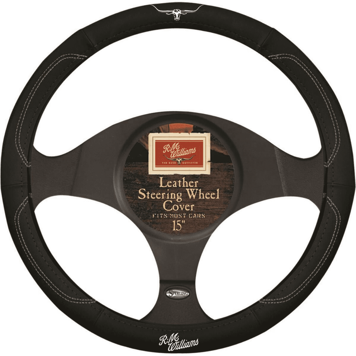 RM Williams Leather Steering Wheel Cover 15”