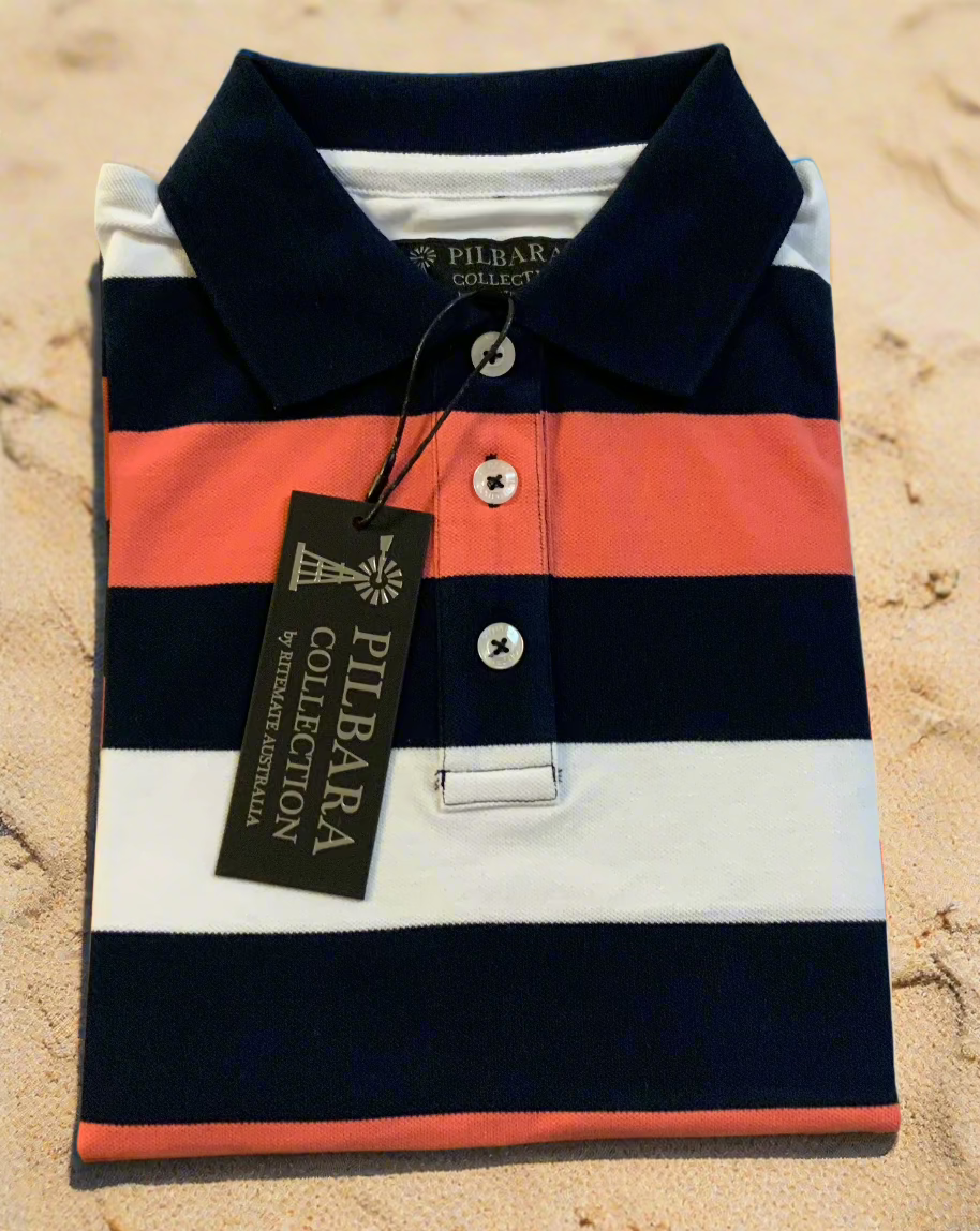 Pilbara Ladies Striped Polo - RMPC067