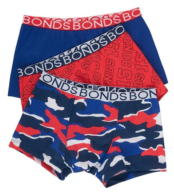 Bonds Boys Trunks 3 PACK