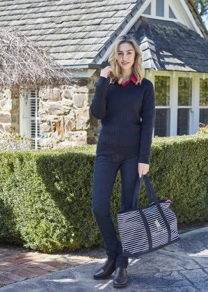 Thomas Cook Ladies V-Neck Fine Cable Jumper