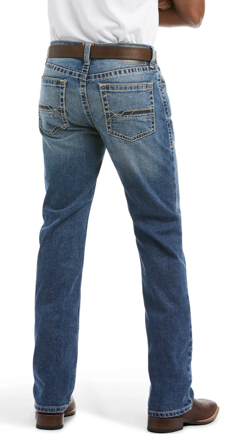 Ariat Mens M2 Relaxed Stackable Boot Cut Stretch Riverside Wyland Medium Wash Jeans 10036883