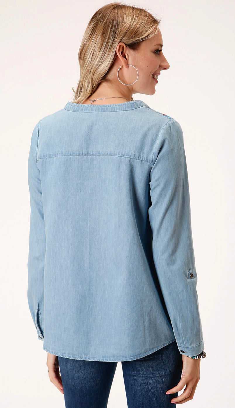 Roper Ladies Studio Collection Blouse in Blue