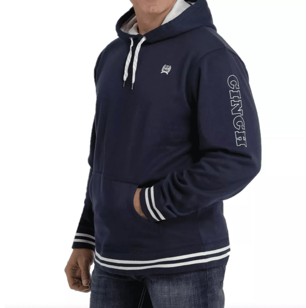 Cinch Men's Navy Logo Sleeve Pullover Hoodie