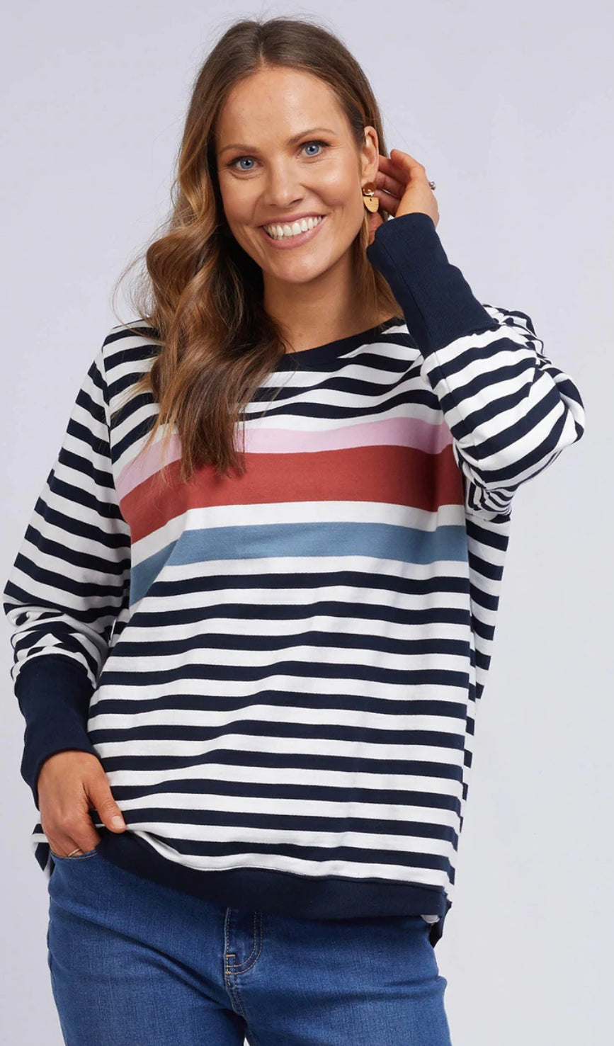 Elm Kayla Crew Navy / White Stripe