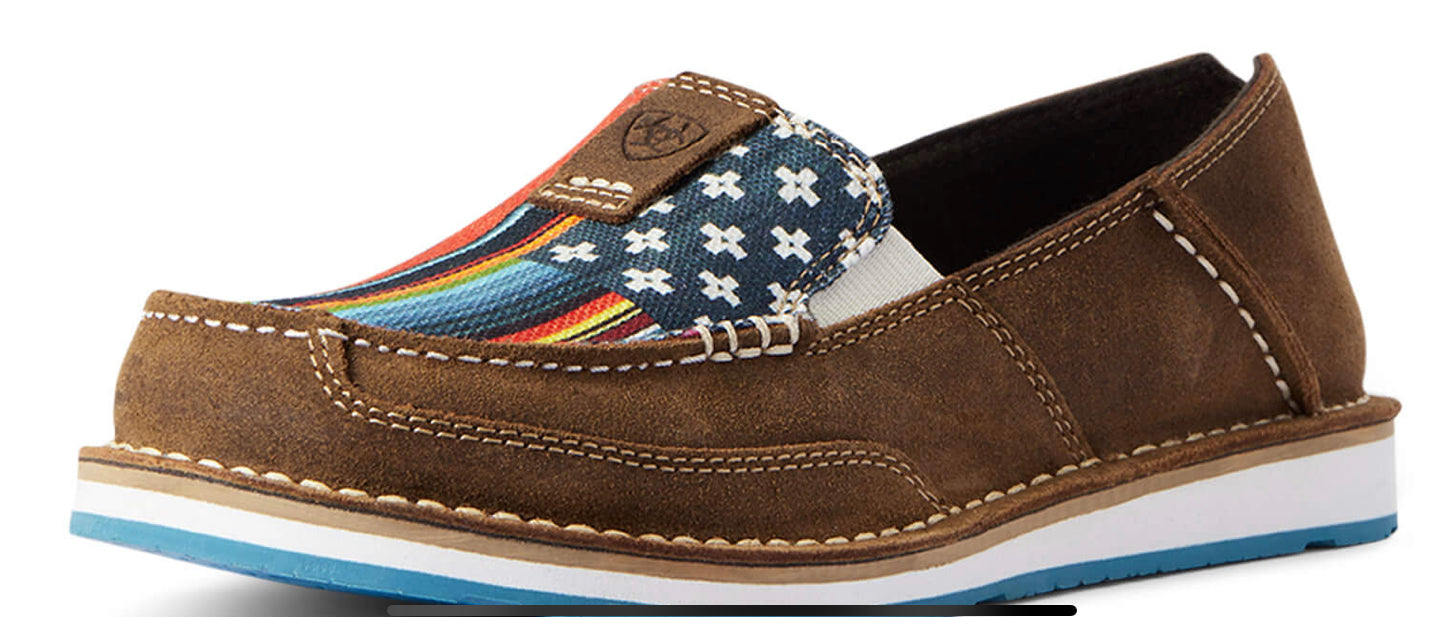 Ariat Ladies Chipmunk Suede / Serape Flag Cruiser