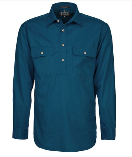 Pilbara Pilbara Mens Closed Front Long Sleeved Shirt