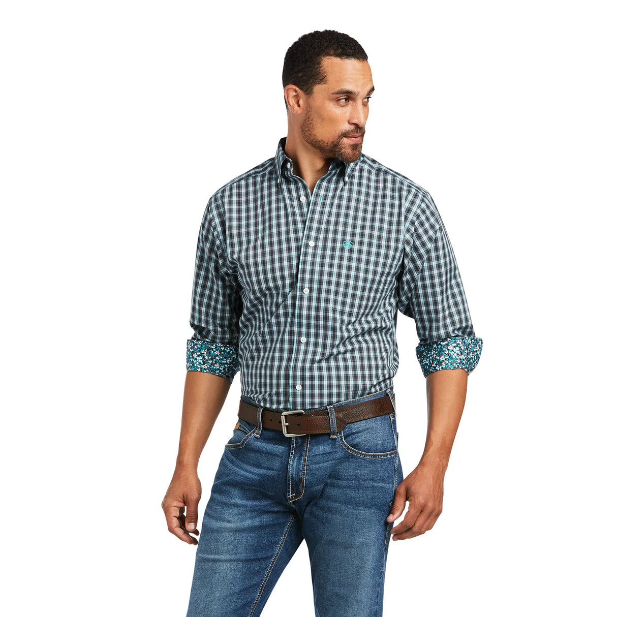 Ariat Men’s Wrinkle Free Houston Fitted Shirt- Bachelor Button