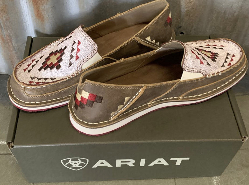 Ariat Ladies Brown Bomber /Crackled White Cruiser