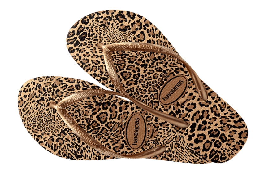 Havaianas Ladies Slim Animal Areia Dourado Thongs