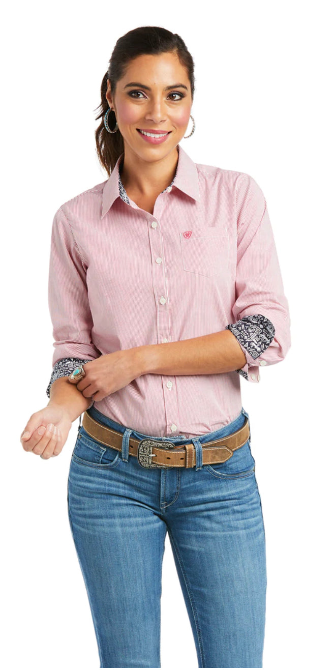 Ariat Ladies Kirby Stretch L/S Shirt Carmine