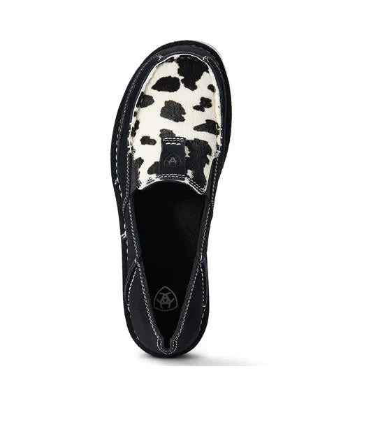 Ariat Ladies Cruiser Black Suede/Black and White Hair On