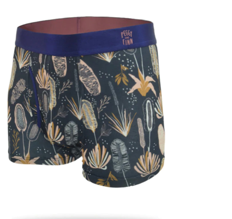 Peggy & Finn Mens Bamboo Coastal Flora Boxer Briefs
