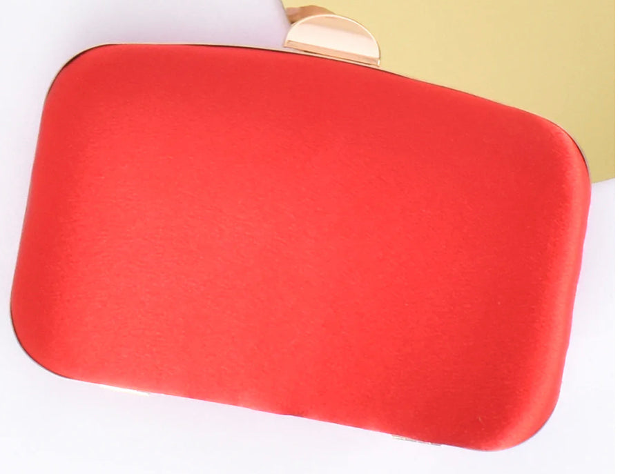 Adorne Ladies Satin Structured Clutch