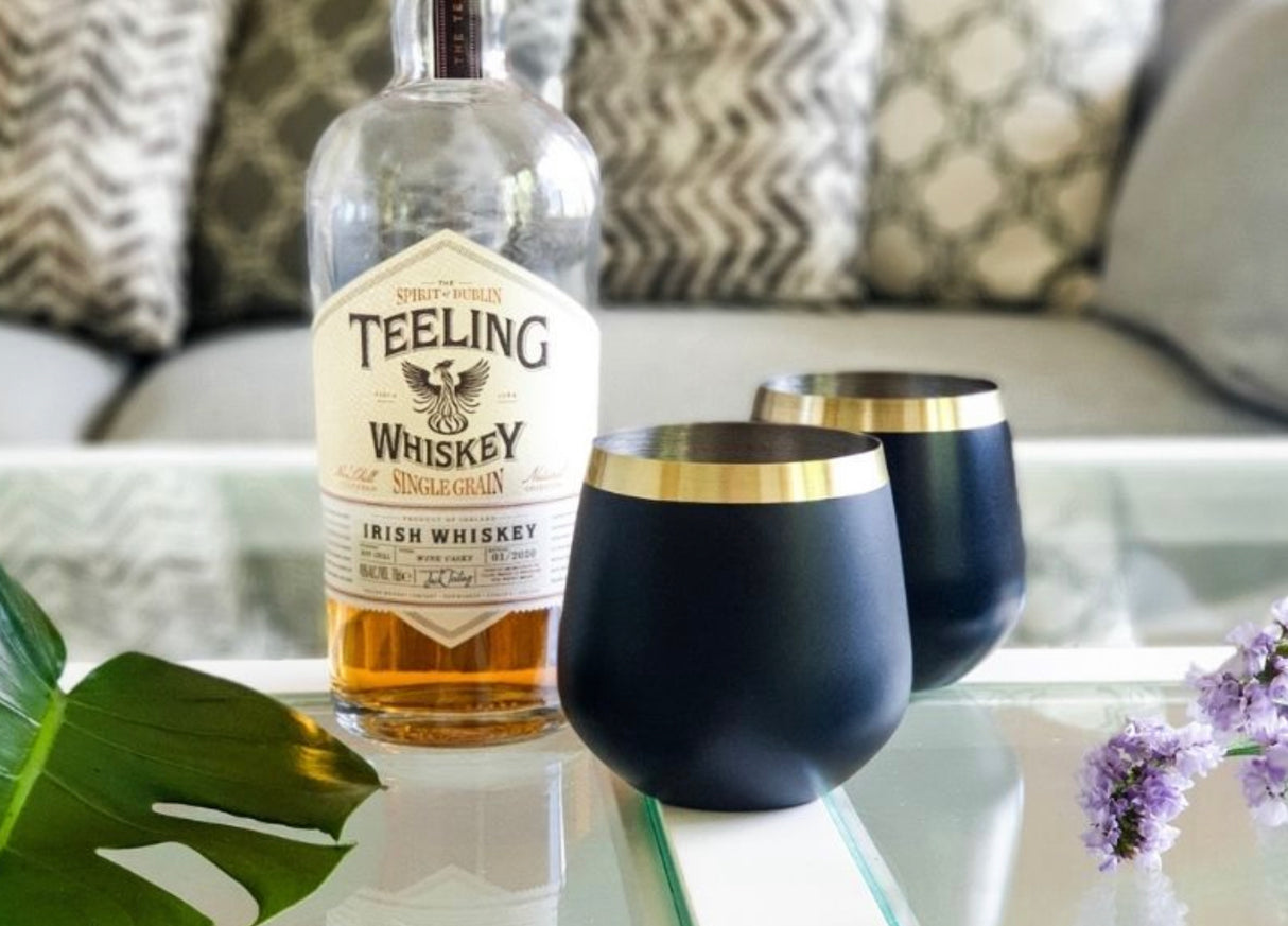 Clinq Brass & Black Whiskey Glasses 2 Pack