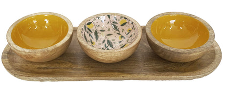 Urban Products Evergreen Mango Woods Bowls and Dish Set