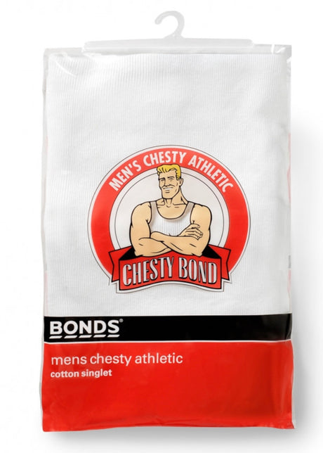 Bonds Mens 1PK White Chesty Singlet