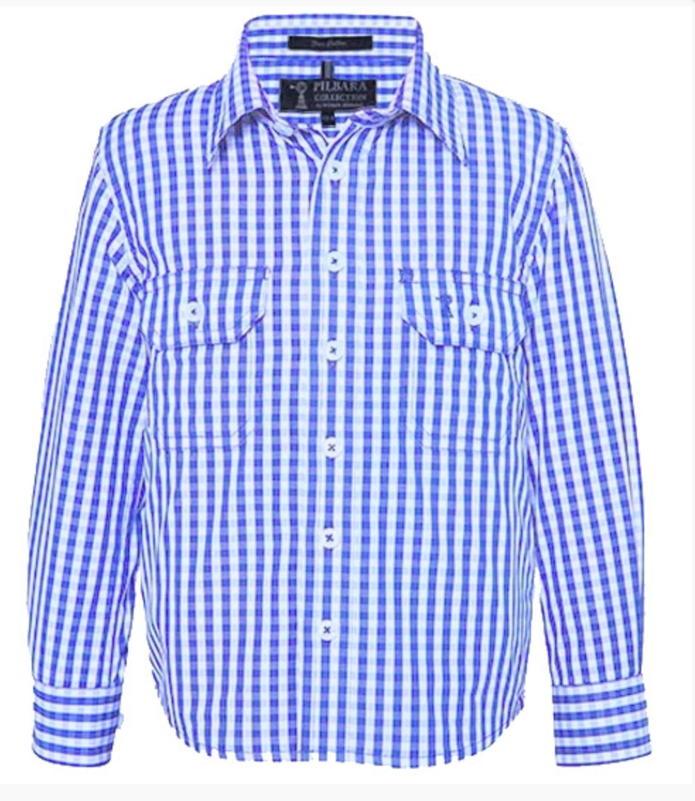 Pilbara Kids Check Long Sleeve Shirts