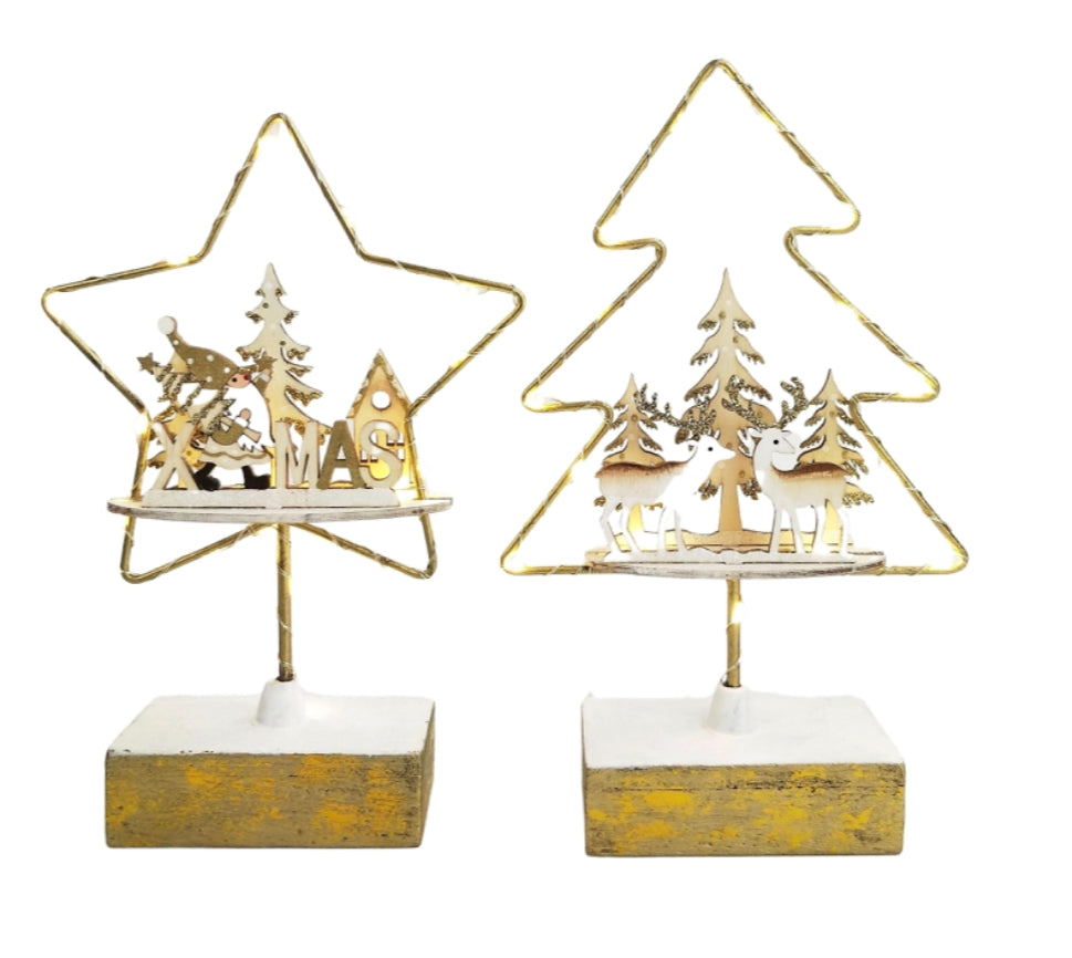 Santa & Reindeer Scenes in Star & Tree
