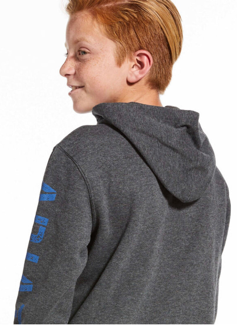 Ariat Boys Stencil Logo Hoodie Charcoal Heather