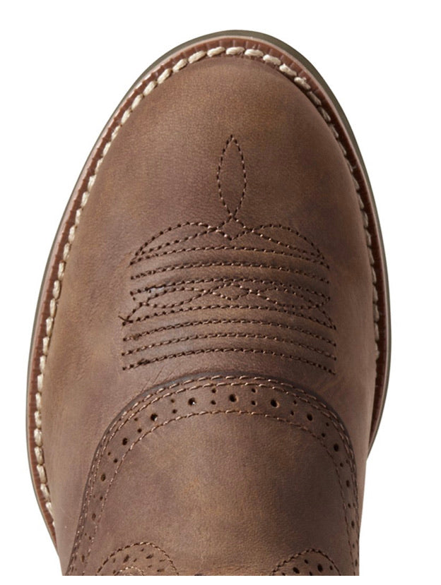 Ariat Ladies Heritage Stockman Driftwood Brown / Pastel Pink C Fitting 10029762