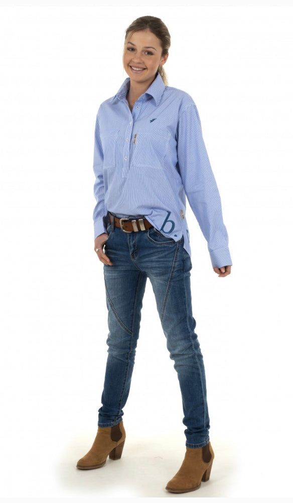 Bullrush Ladies Penola 1/2 Button L/S Shirt