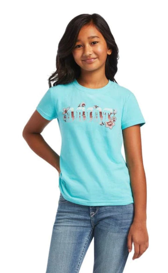 Ariat Girls Real Cactus Tee in Amazonite
