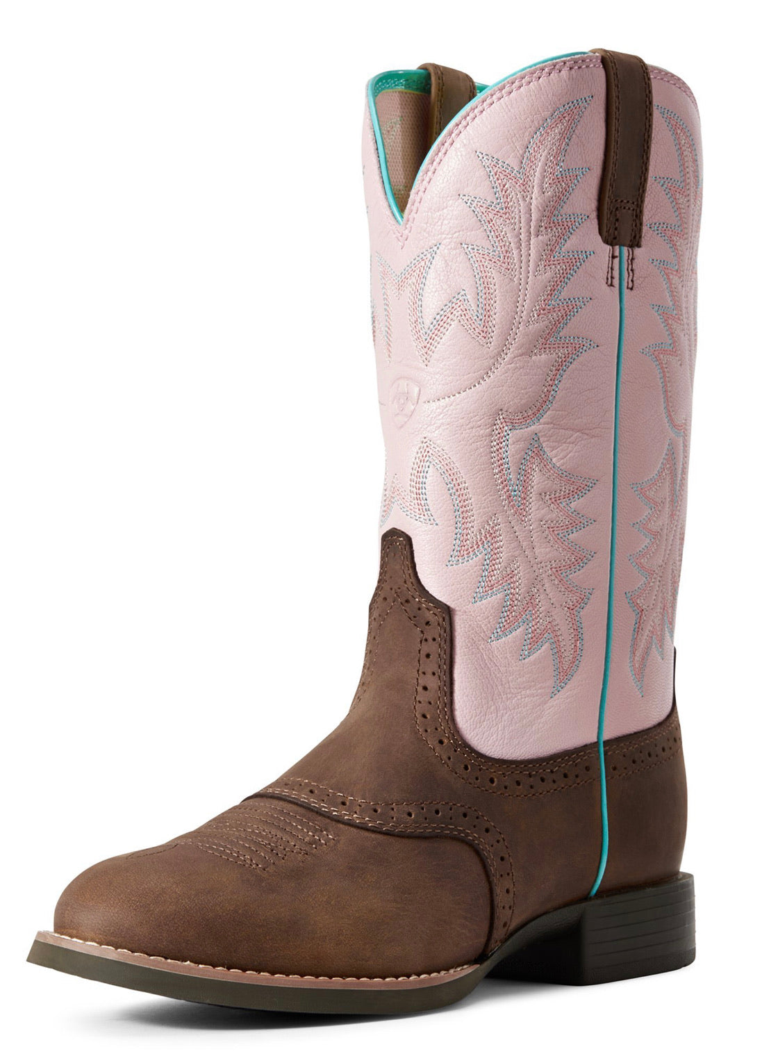 Ariat Ladies Heritage Stockman Driftwood Brown / Pastel Pink C Fitting 10029762