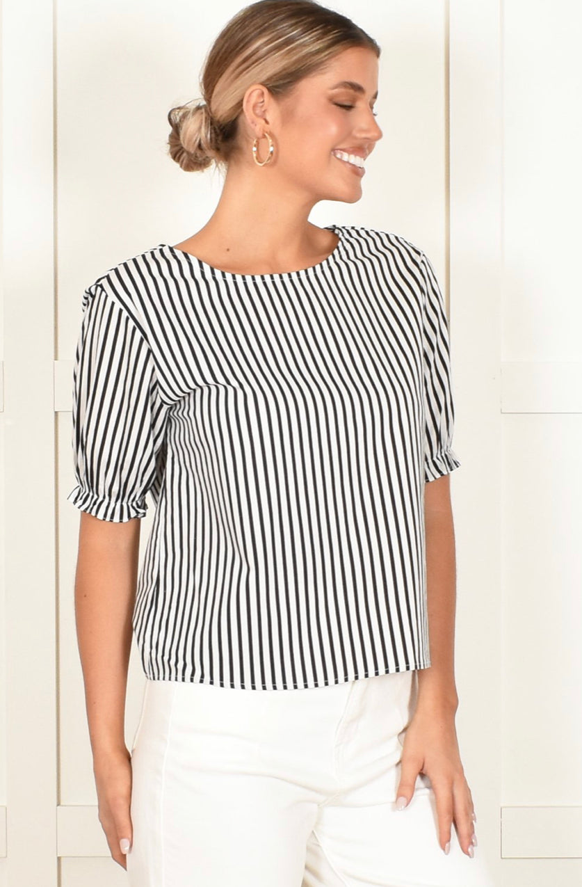 Adorne Ladies Willow Striped Top